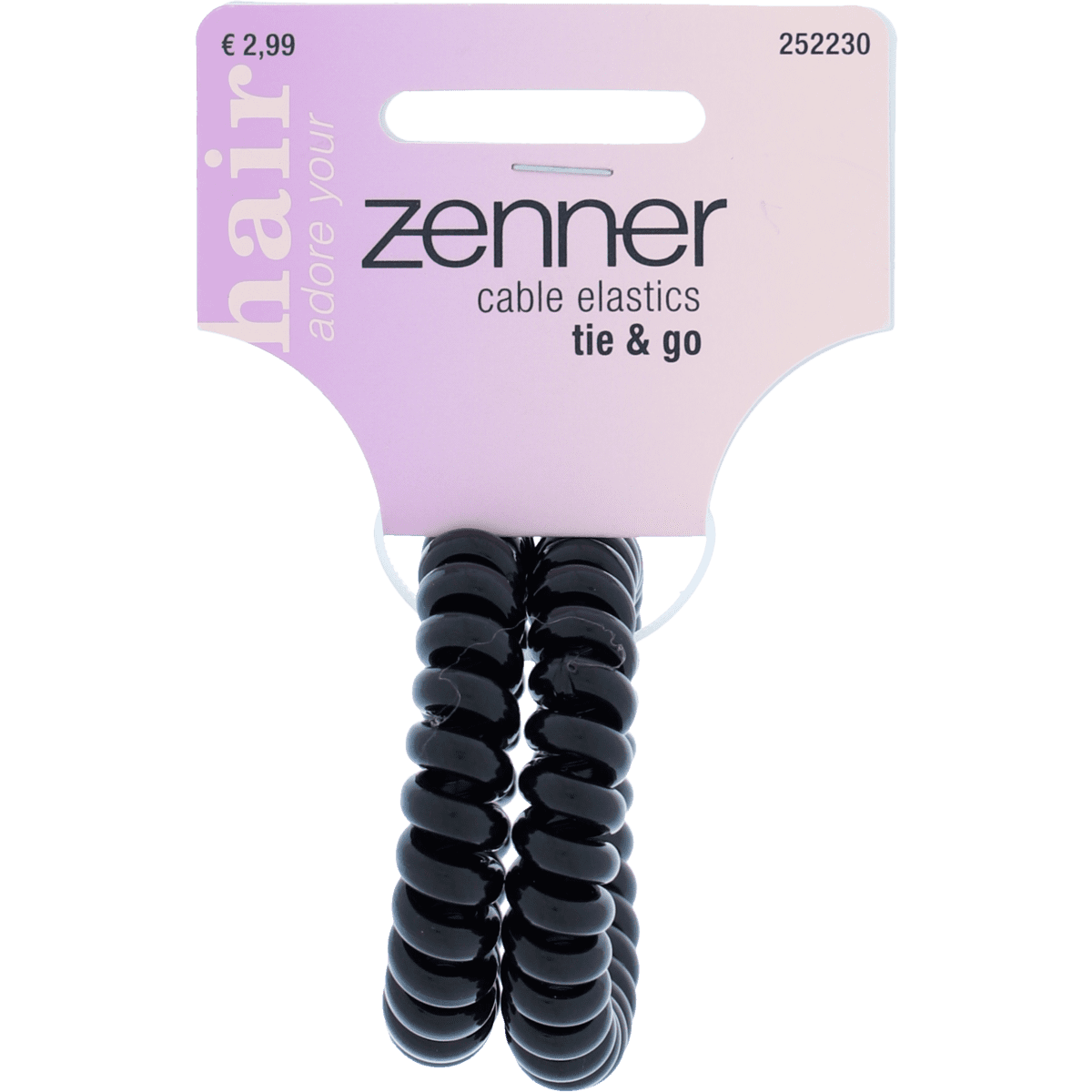 Zenner Haarelastiek Cable Zwart 2 stuks