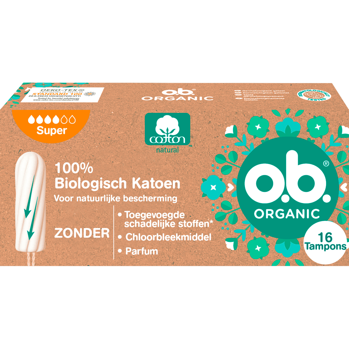 o.b.® Organic Cotton Tampons Super 16 stuks
