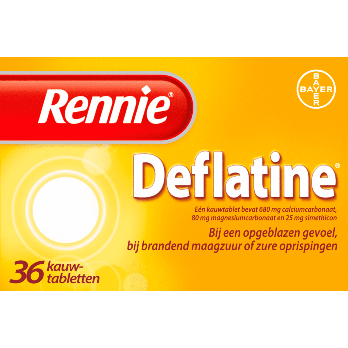 Rennie Deflatine Opgeblazen Gevoel Of Winderigheid Kauwtabletten 36 stuks