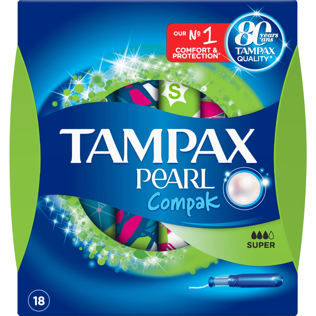 Tampax Pearl Compak Tampons Met Inbrenghuls Super 18 EA Etos