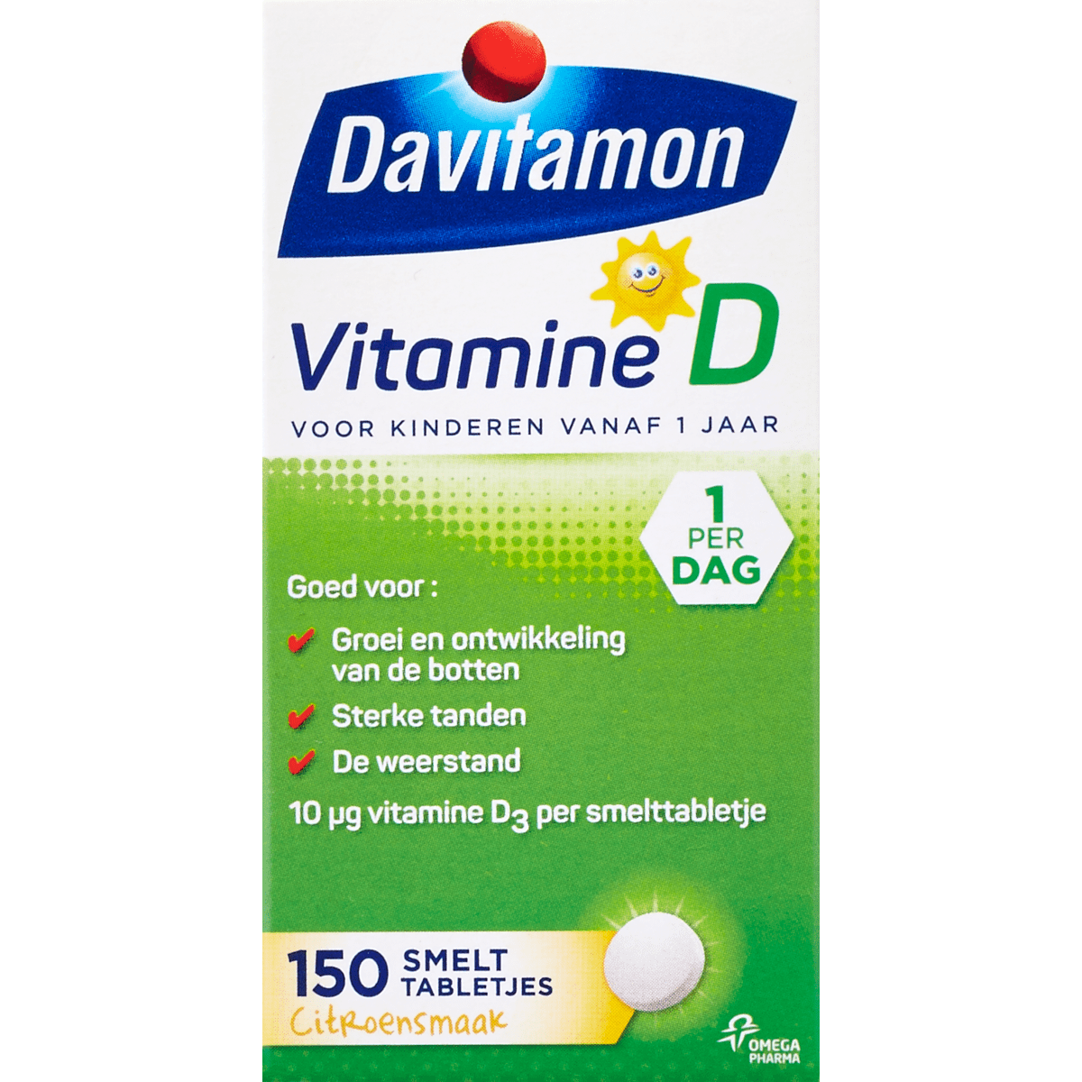 Davitamon Vitamine D Kind Citroensmaak Smelttabletten 150 stuks