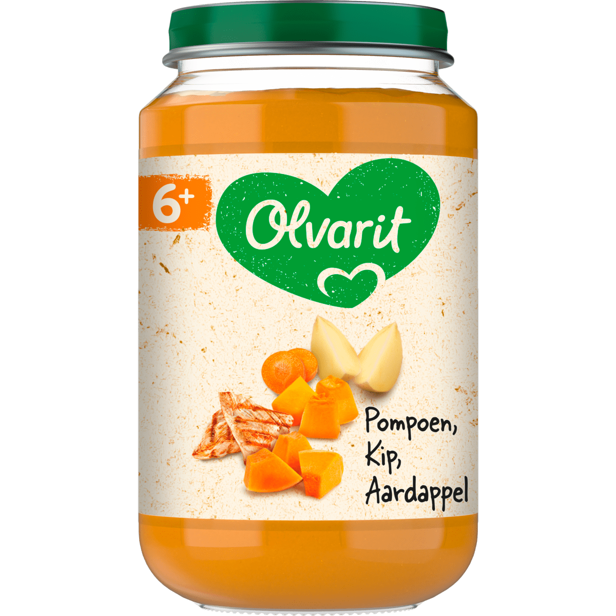 Olvarit Pompoen Kip Aardappel 6+ Maanden 200 gram