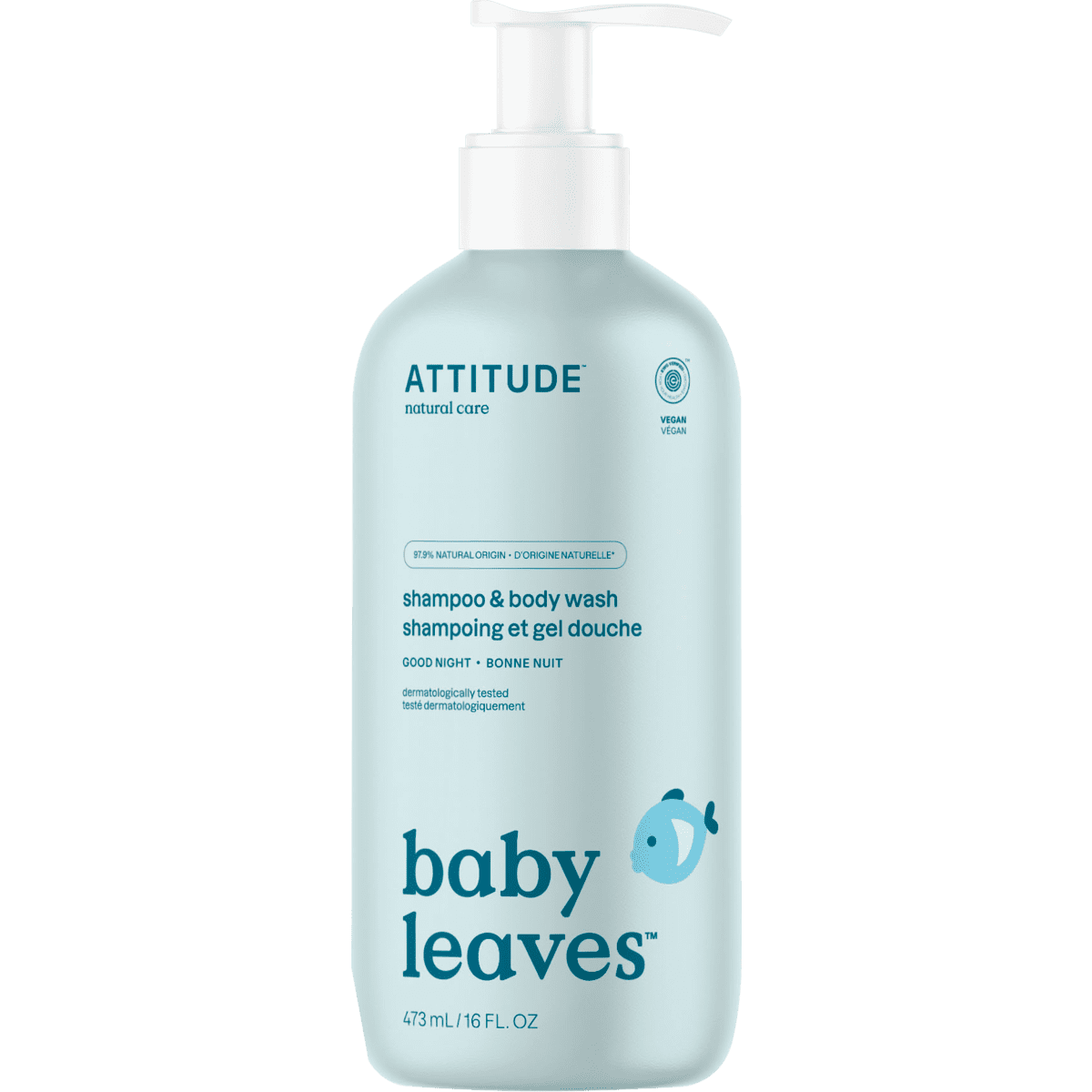 ATTITUDE Baby Leaves 2-in-1 Good Night Shampoo & Body Wash 473 ML
