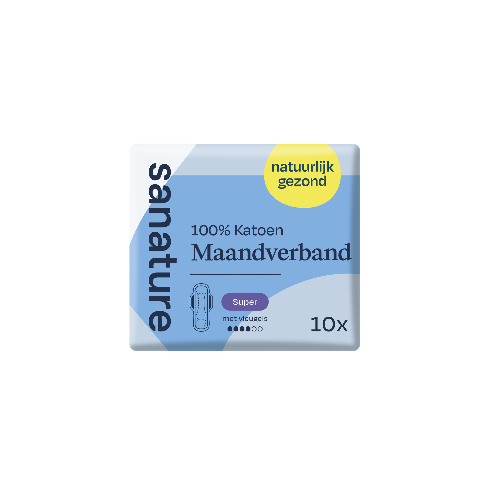 Sanature 100% Katoenen Maandverband Ultra Super Met Vleugels 10 stuks