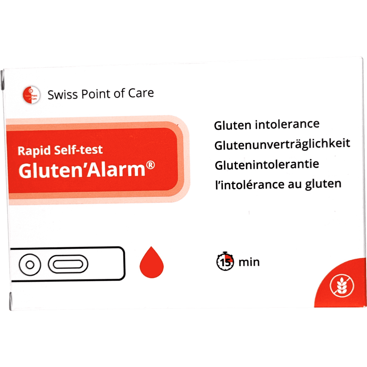 Swiss Point of Care Gluten' Alarm Zelftest