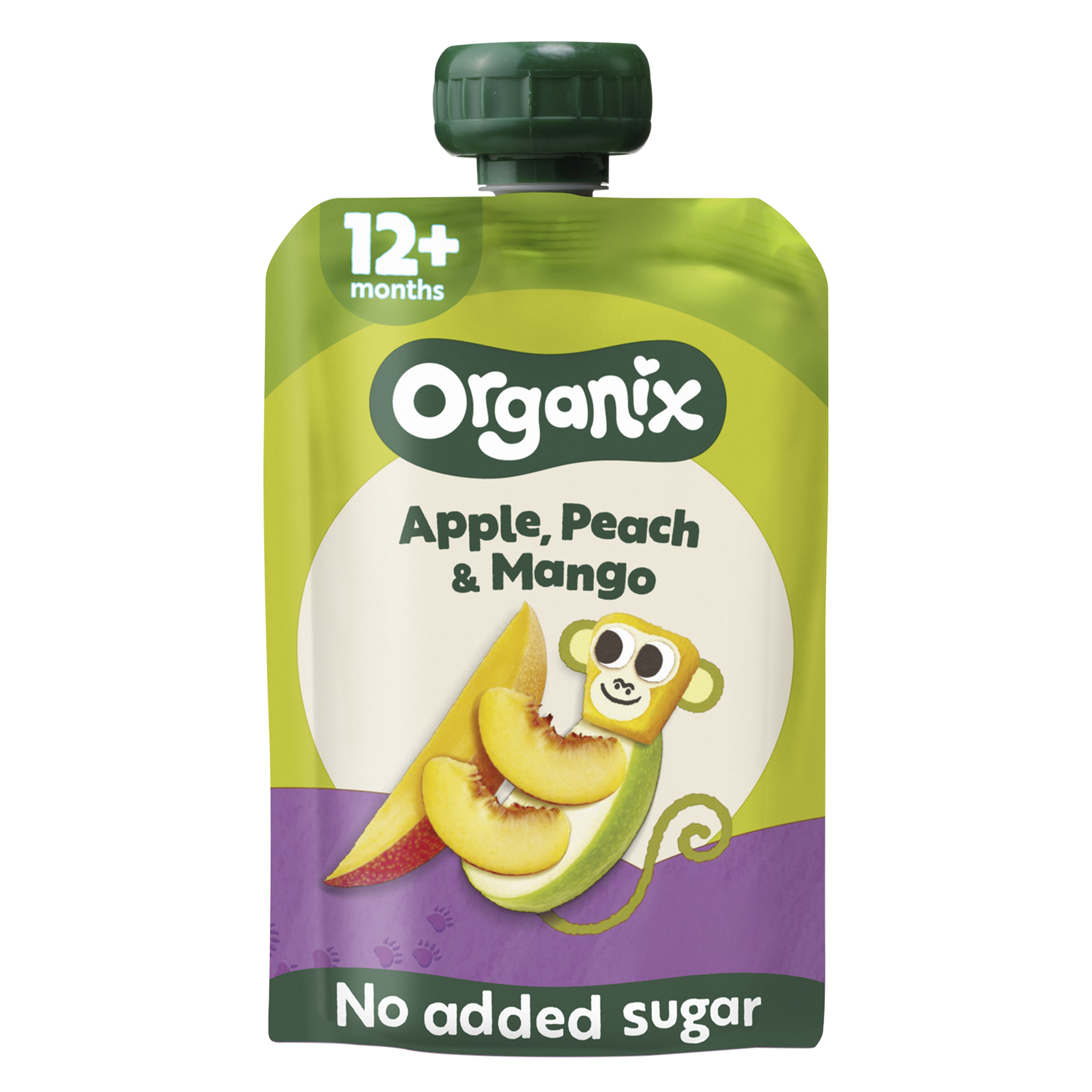 Organix Bio Knijpfruit Appel Perzik Mango 12+ Maanden 100 gram