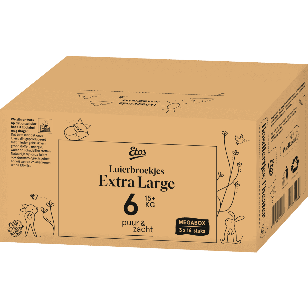 optocht College tabak Etos Puur & Zacht Luierbroekjes Maat 6 Extra Large 15+ kg 48 stuks 64 EA |  Etos