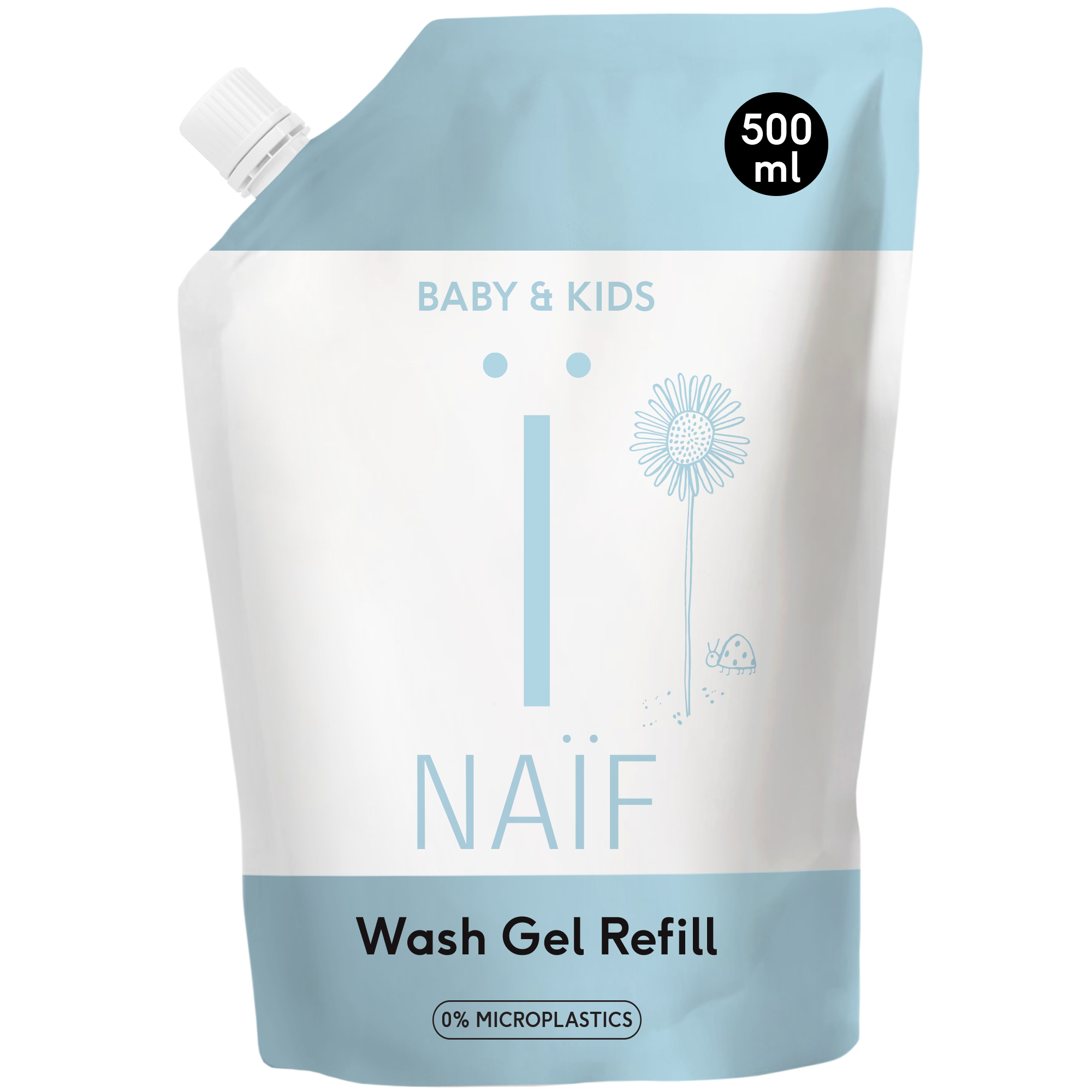 Naïf Baby & Kids Reinigende Wasgel Navulverpakking 500 ML