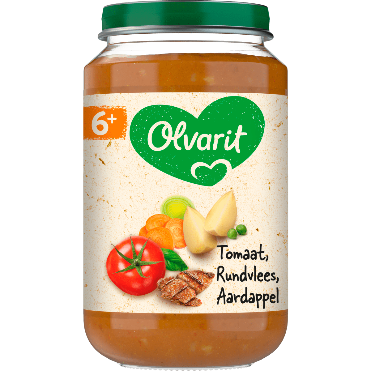 Olvarit Tomaat Rundvlees Aardappel Wortel 6+ maanden 200 gram