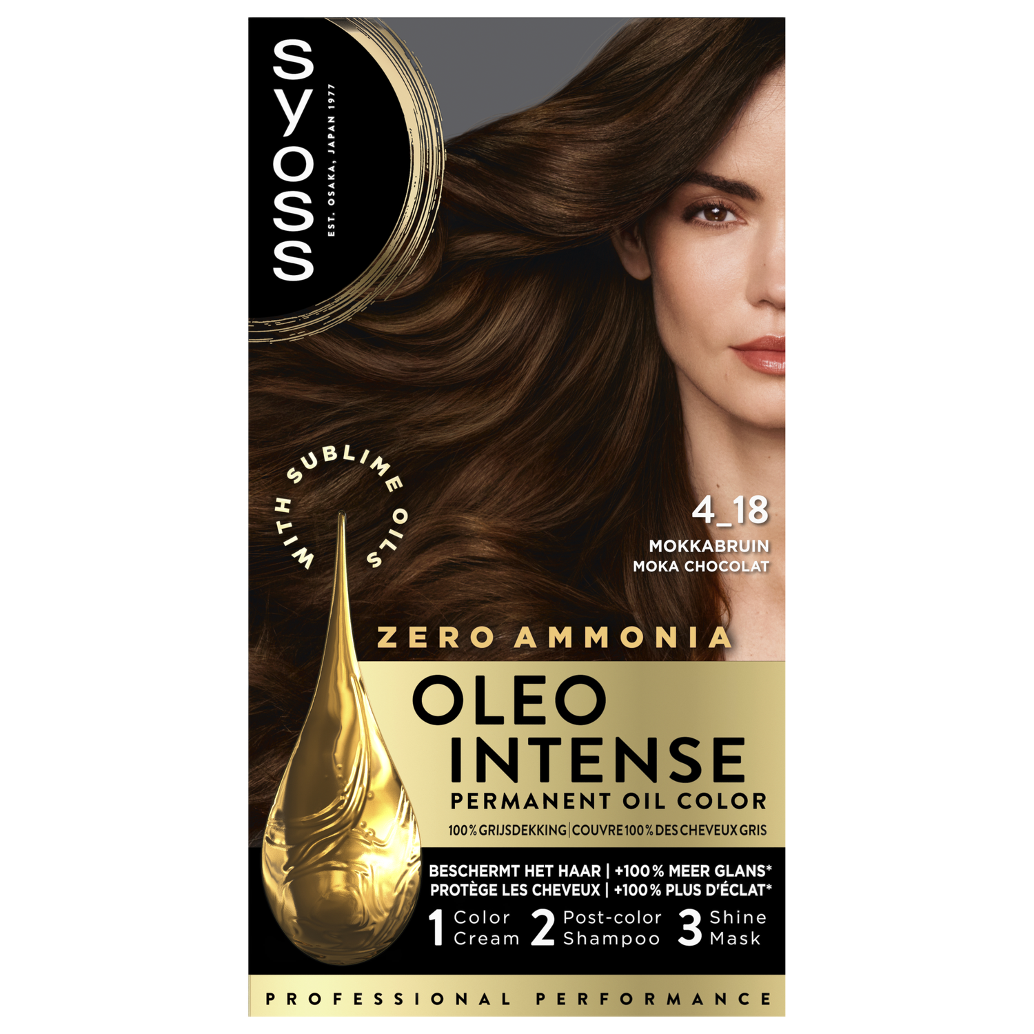 Syoss Oleo Intense Permanente Haarkleuring 4-18 Mokkabruin/Mocca Chocolat