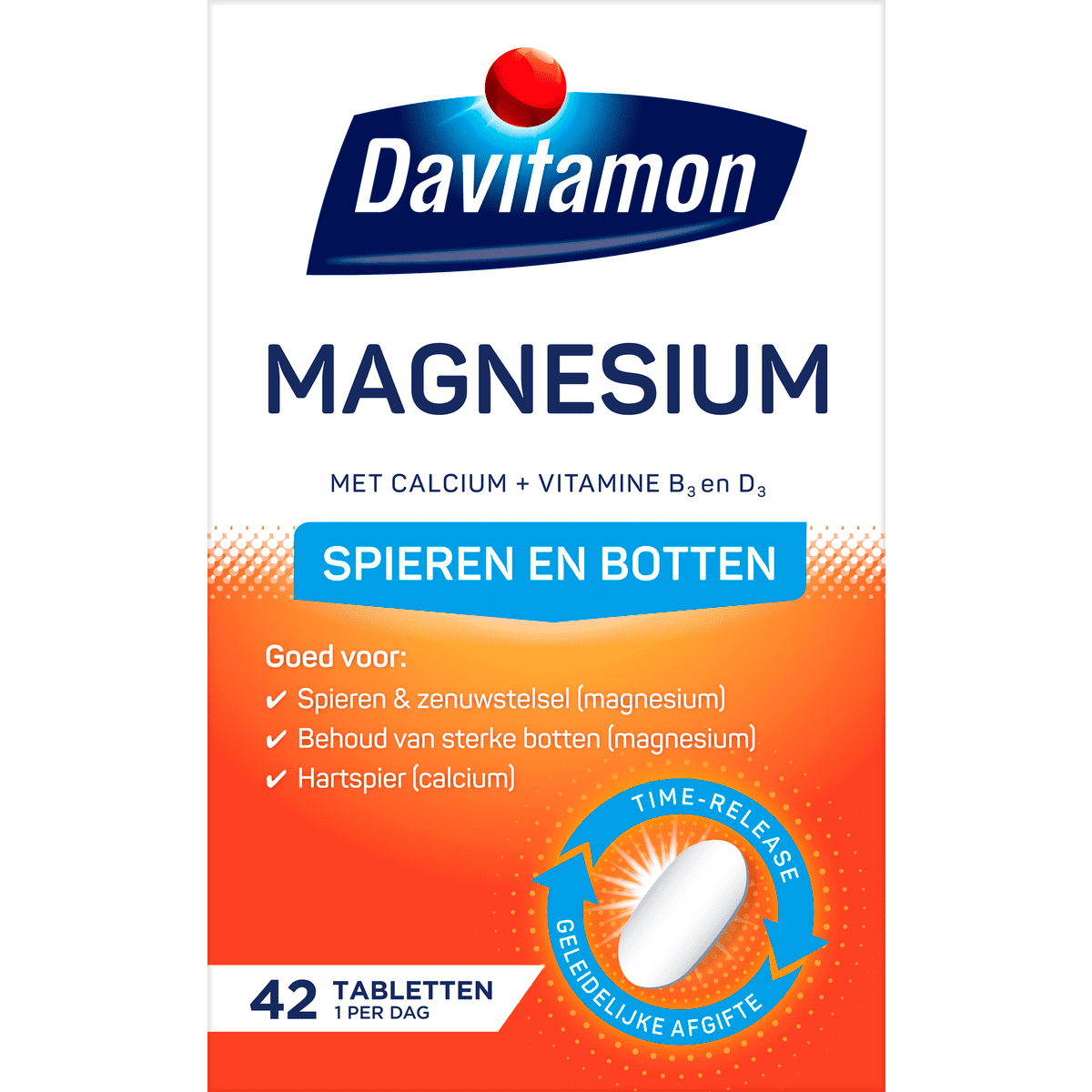 Davitamon Magnesium Calcium + Vitamine B3 D3 Tabletten 42 stuks