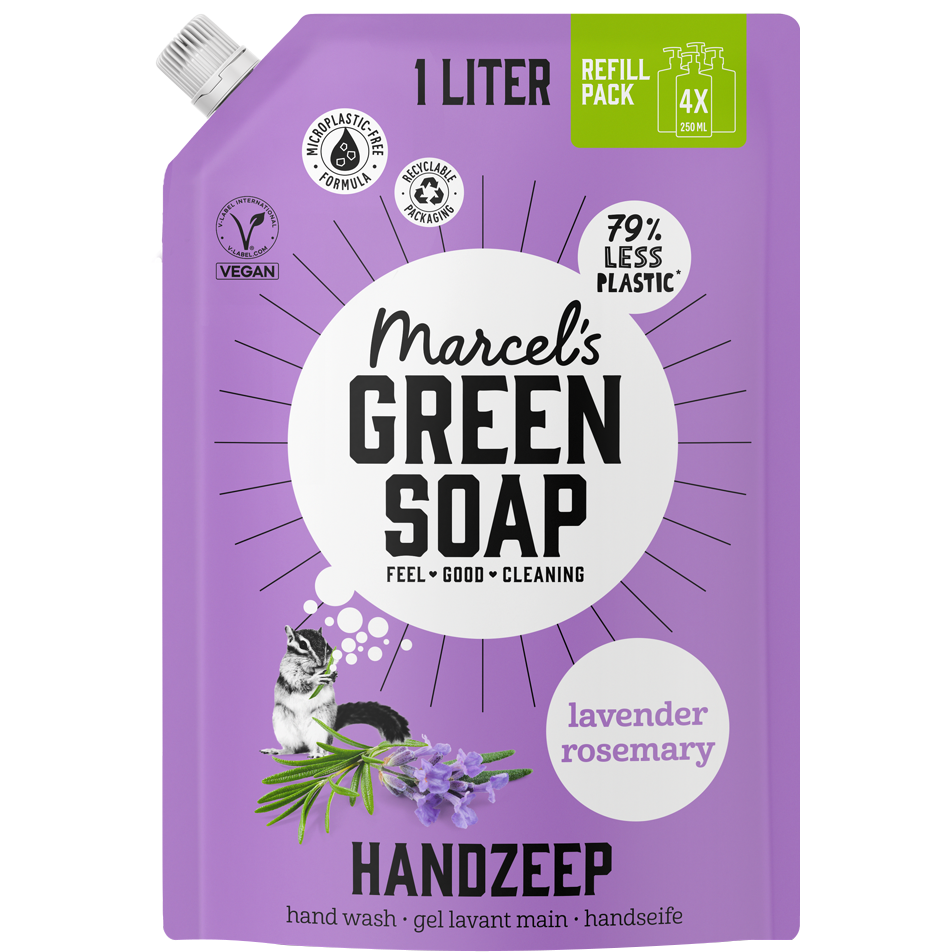 Marcel's Green Soap Handzeep Lavendel & Rozemarijn Navulling 1000 ML