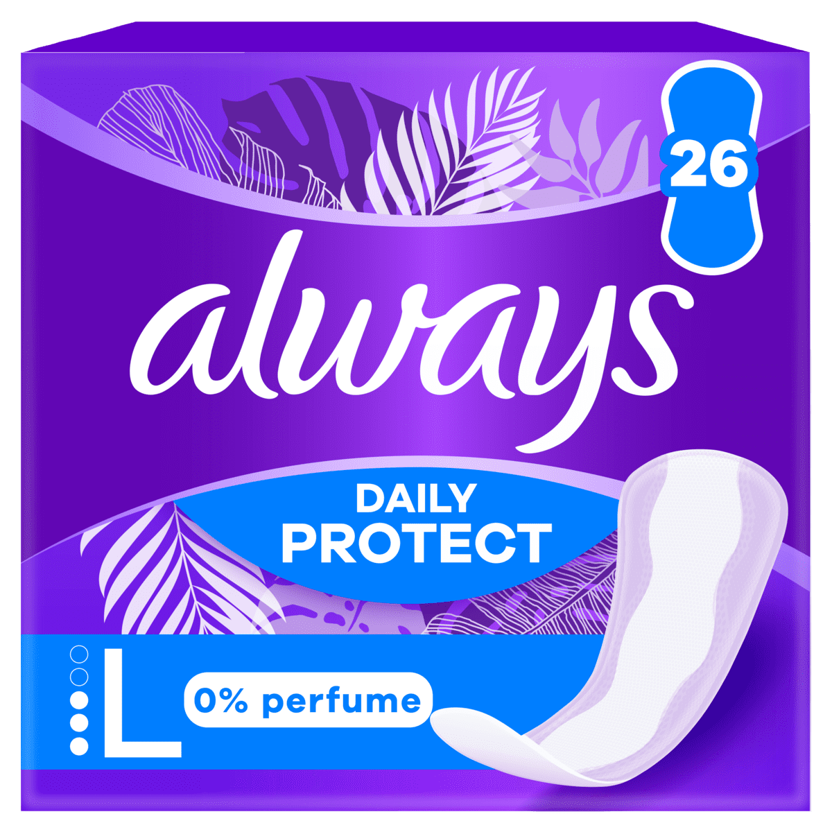Always Inlegkruisjes Daily Protect 0% Perfume Long 26 stuks