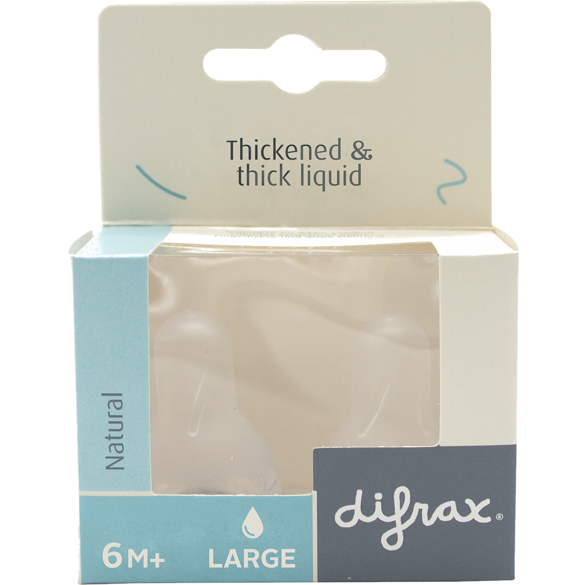 Difrax Flessenspeen Natural Large 6+ Maanden 2 stuks