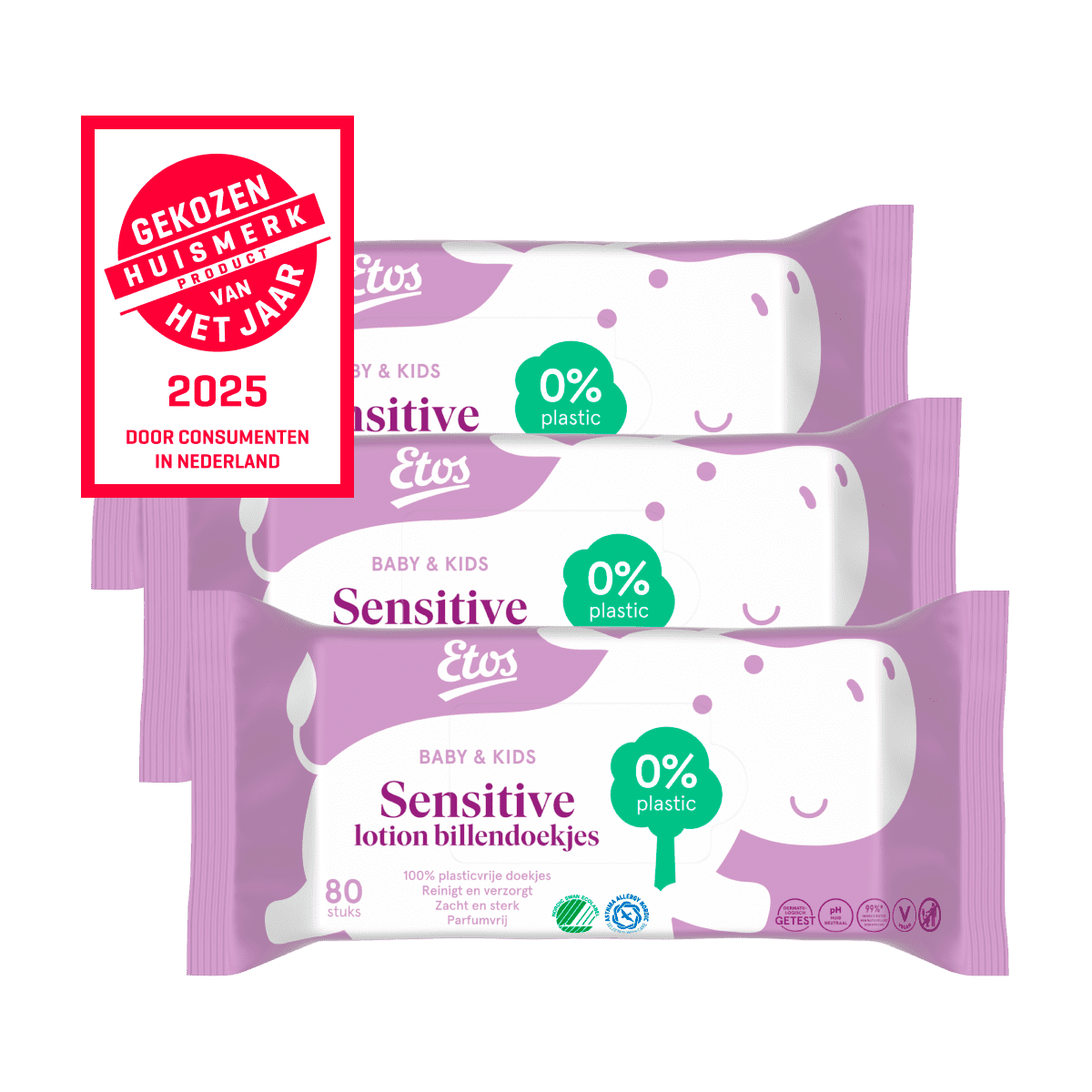 Etos Baby & Kids Sensitive Lotion Billendoekjes 3x80 stuks