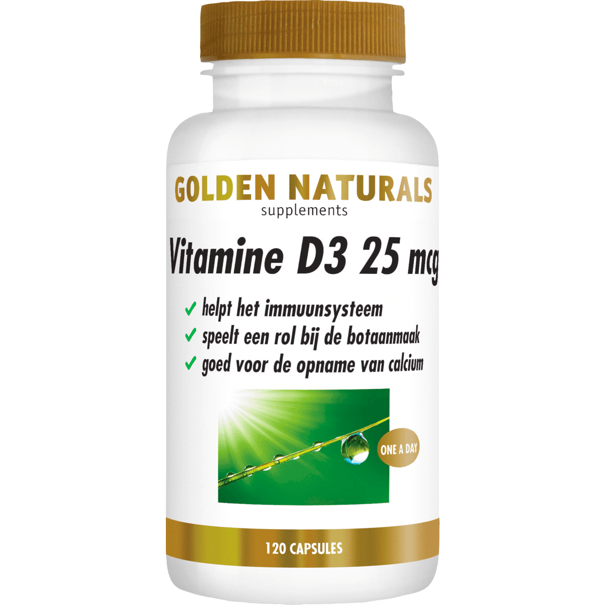 Golden Naturals Vitamine D3 25 MCG Softgel Capsules 120 stuks