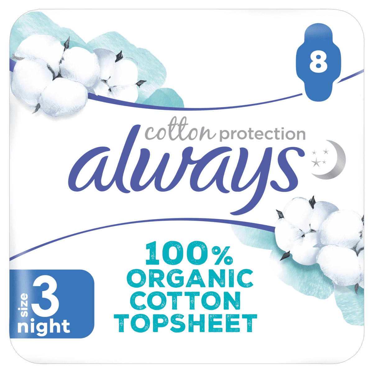 Always Maandverband Cotton Protection Night 8 stuks