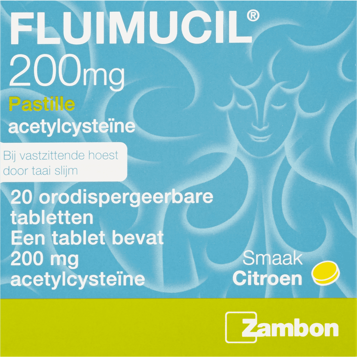 Fluimucil 200 MG Pastilles Citroensmaak Smelttabletten 20 stuks