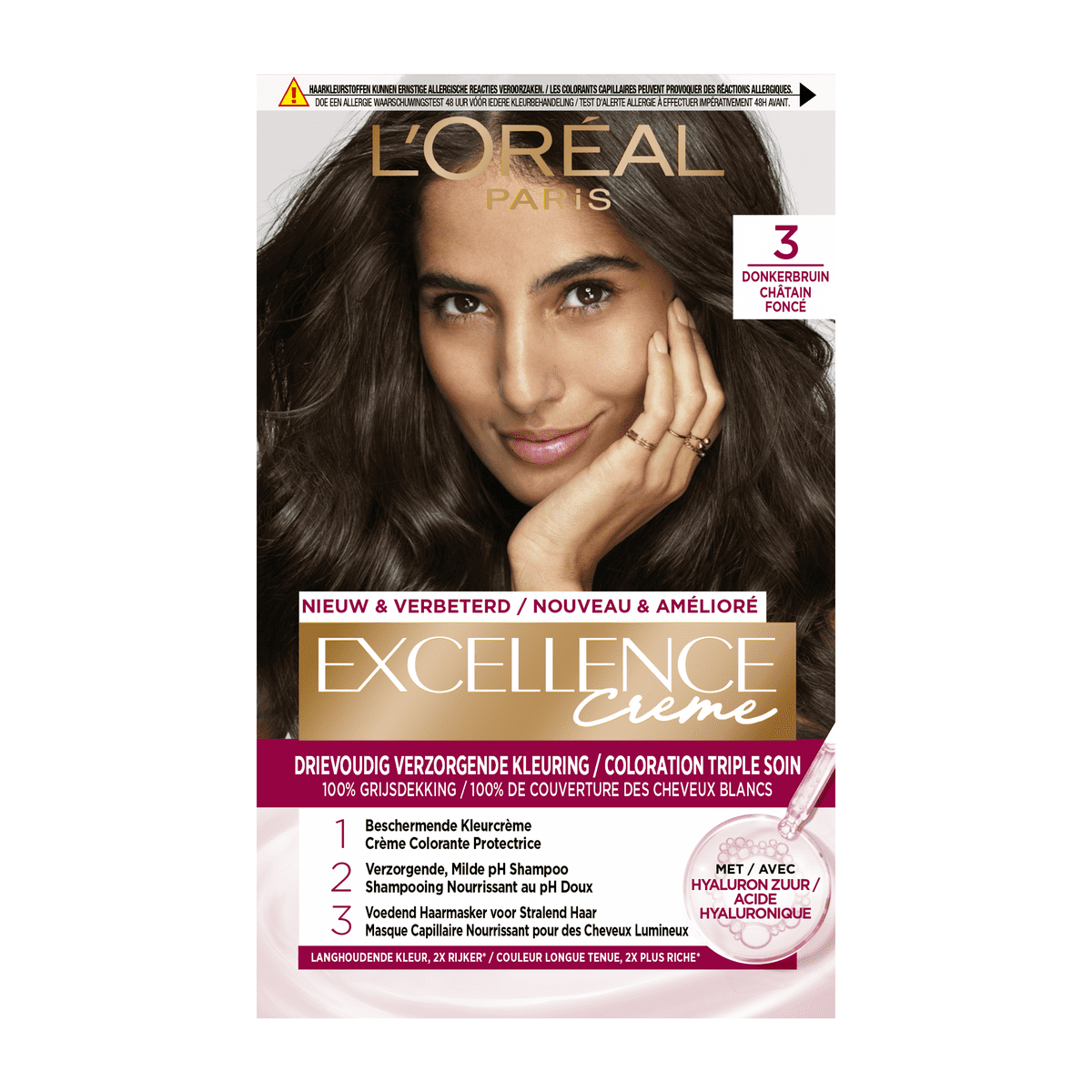 L'Oréal Paris Excellence Crème Verzorgende Kleuring 3 Donkerbruin