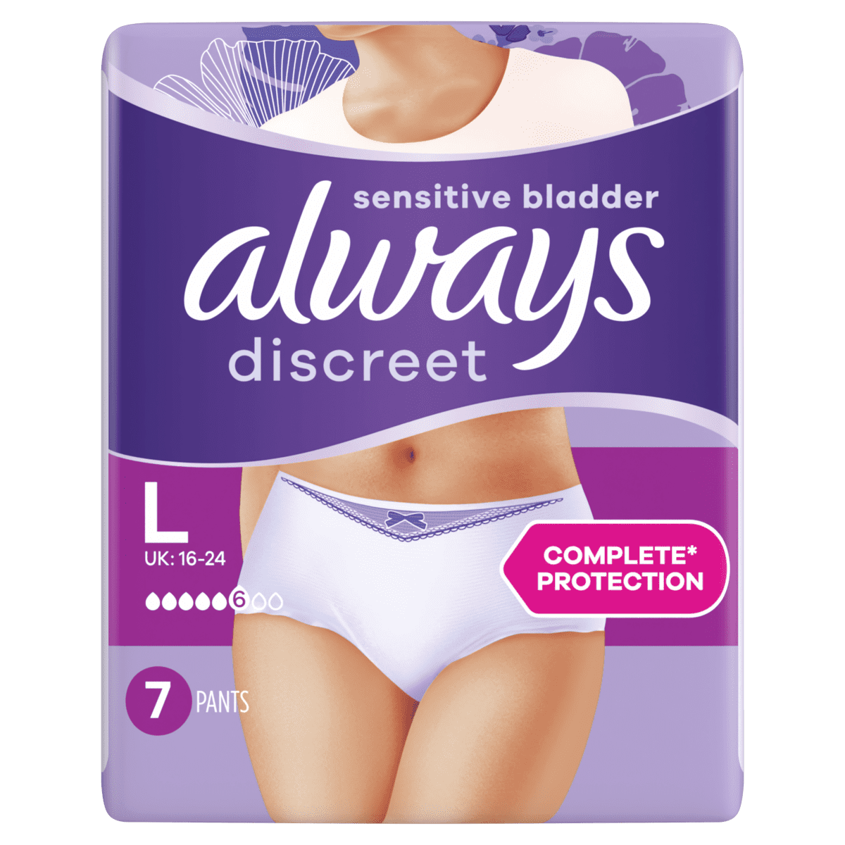 Always Incontinentiebroekjes Discreet Maat L 7 stuks