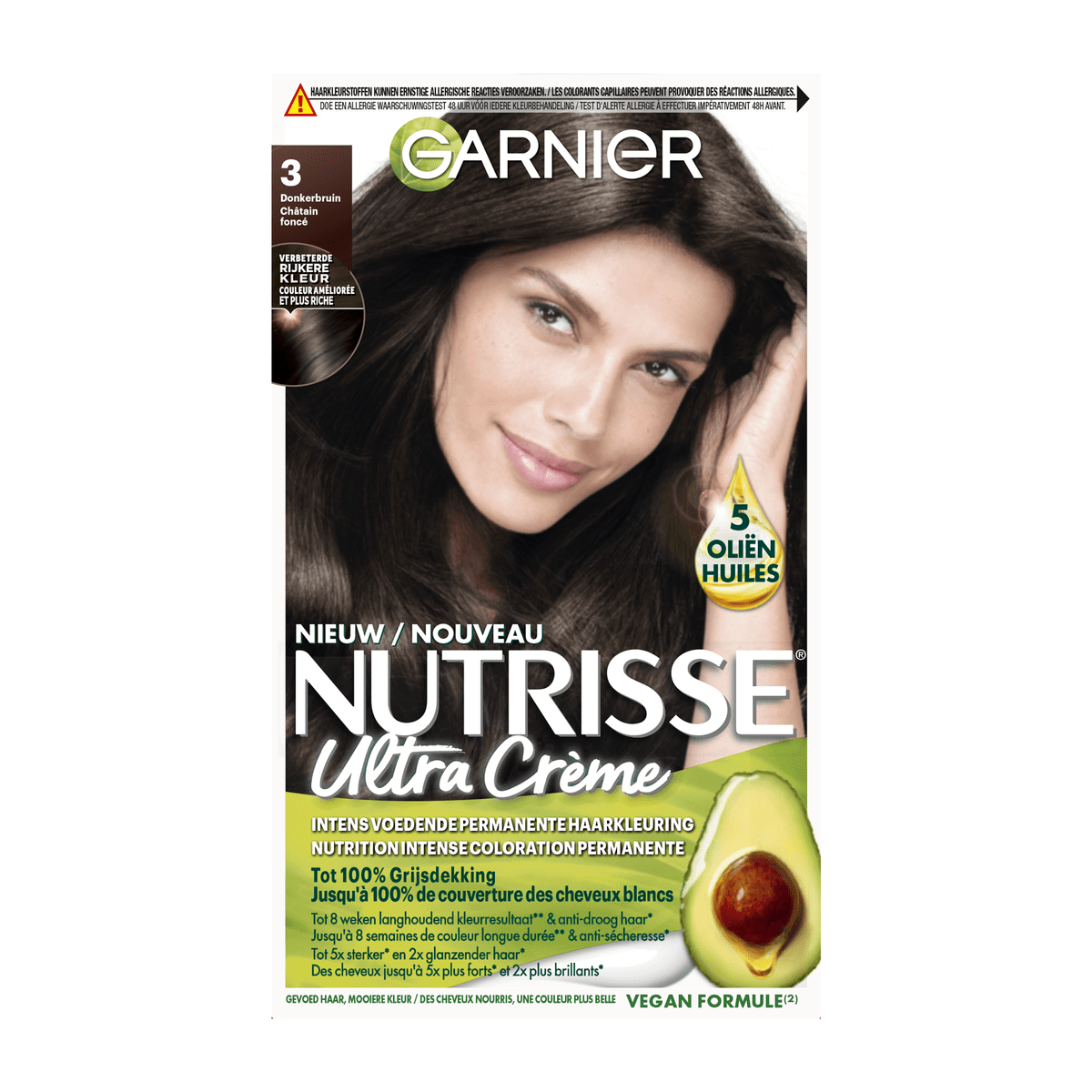 Garnier Nutrisse Crème Permanente Haarverf 3 Donkerbruin