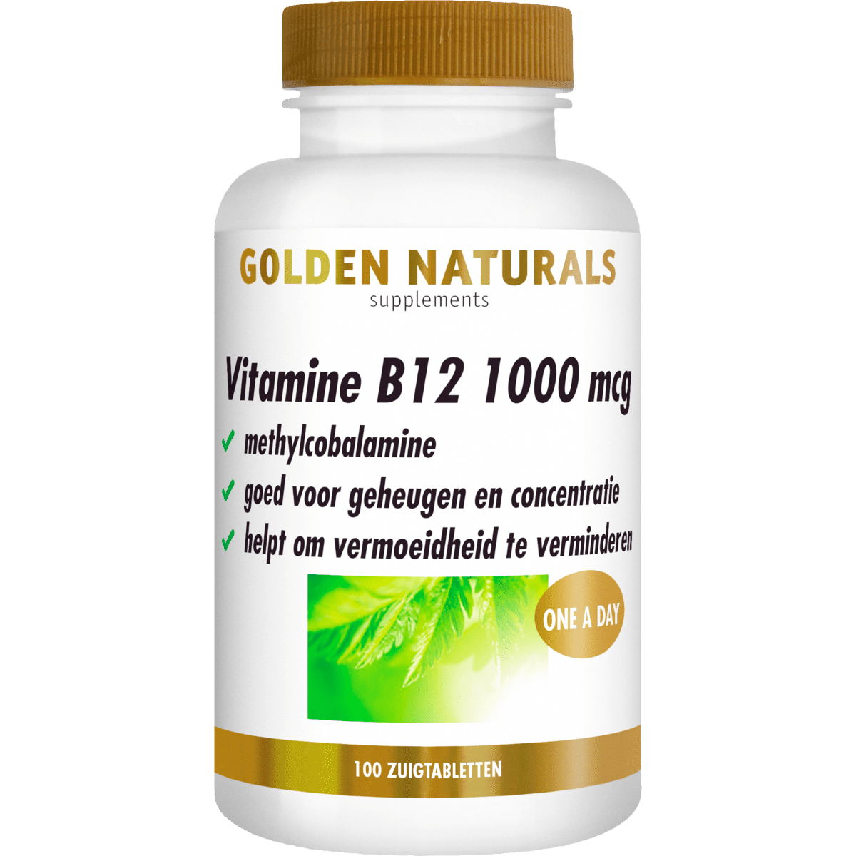 Golden Naturals Vitamine B12 Vegan 1000 MCG Zuigtablet 100 stuks