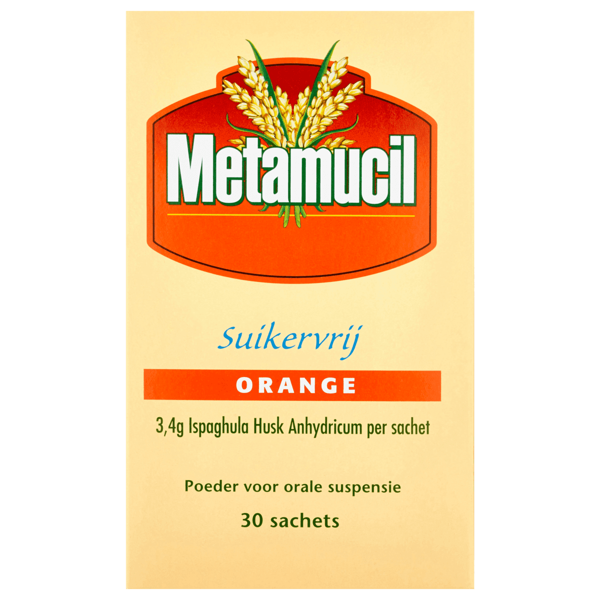 Metamucil Poeder Suikervrij Orange Sachets 30 EA Etos