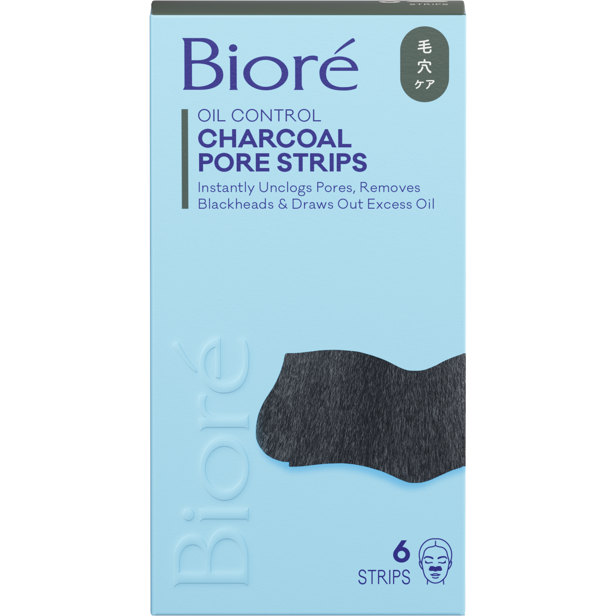 Biore Diep Reinigende Poriestrips Houtskool 6 stuks