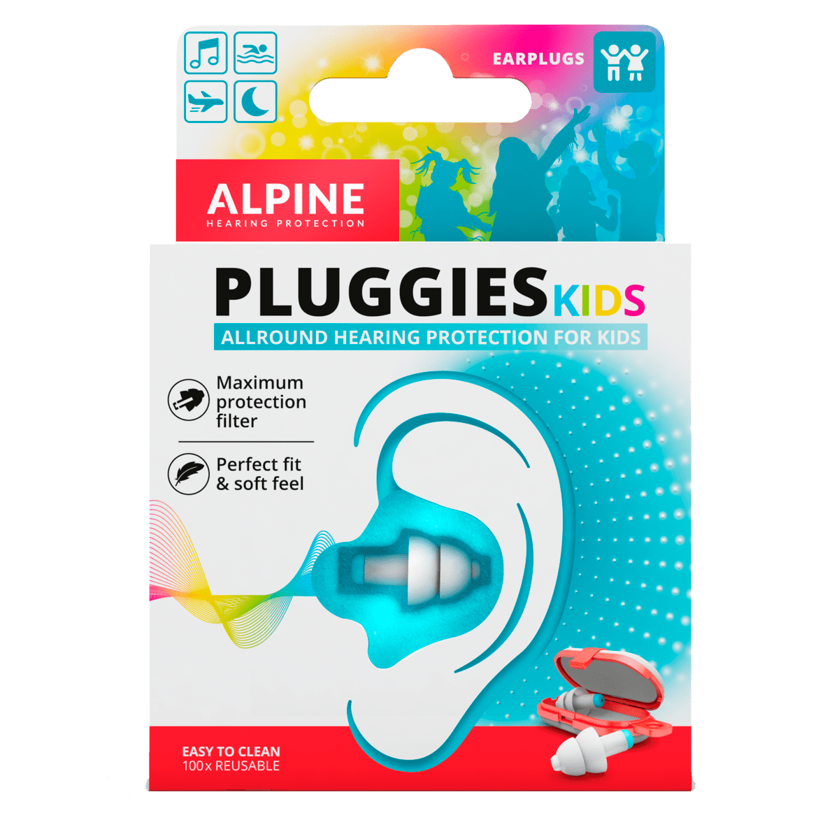 Alpine Pluggies Kids Herbruikbare Oordoppen Voor Kinderen 1 paar