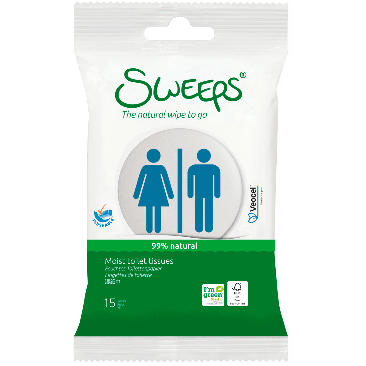 Sweeps the natural wipe to go moist toilet tissues 15 EA Etos