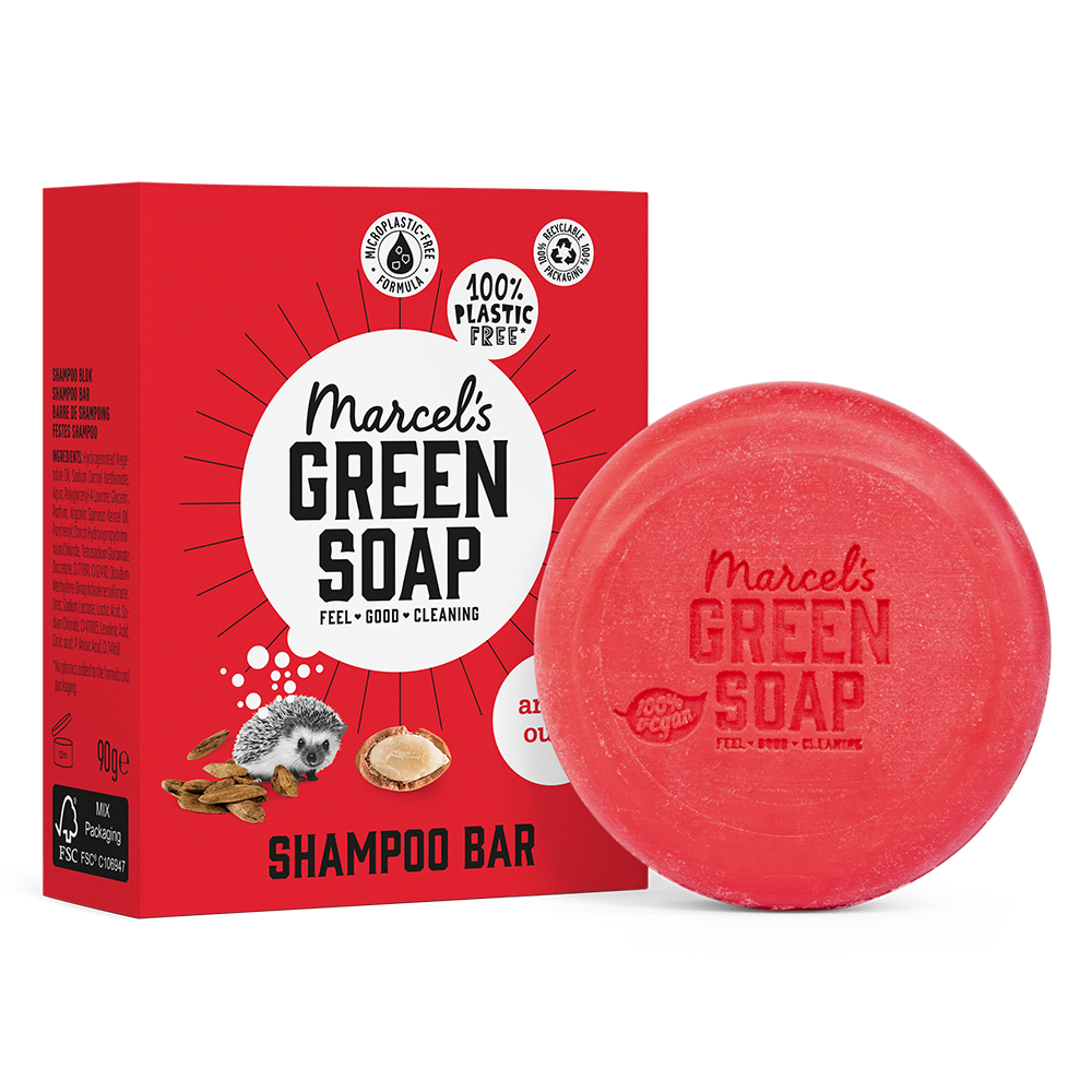 Marcel's Green Soap Argan & Oudh Shampoo Bar 90 GR