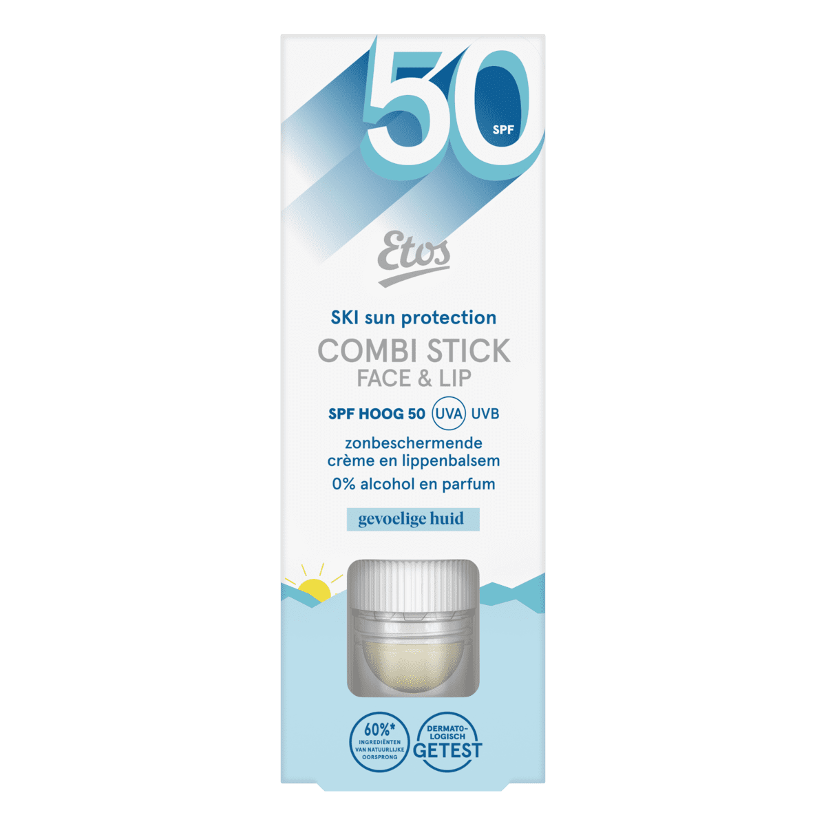 Etos Ski Sun Protection Combi Stick Face & Lip SPF50 Gevoelige Huid 20 ML