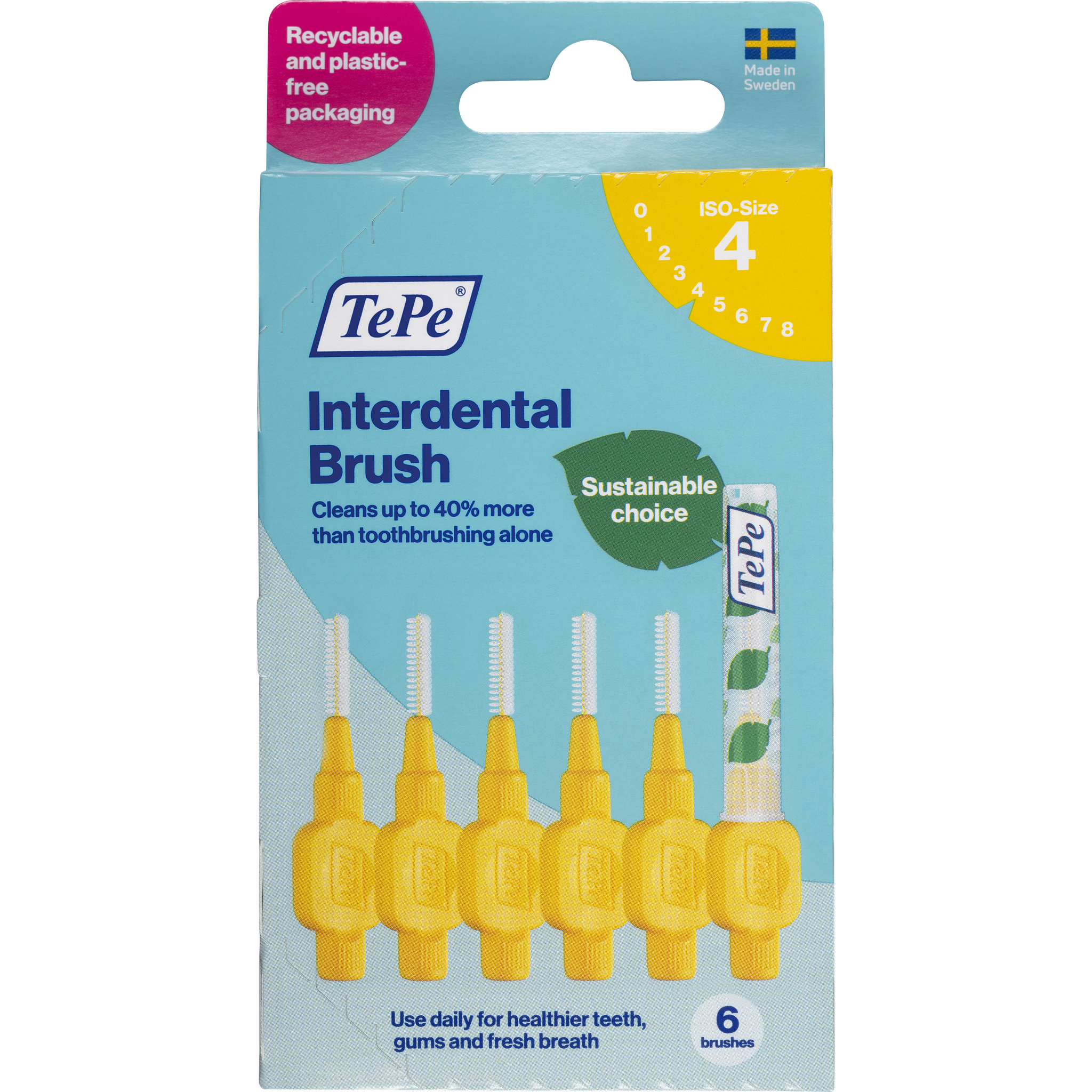 TePe Interdentale Ragers Original Geel ISO Maat 4 0,7 mm 6 stuks