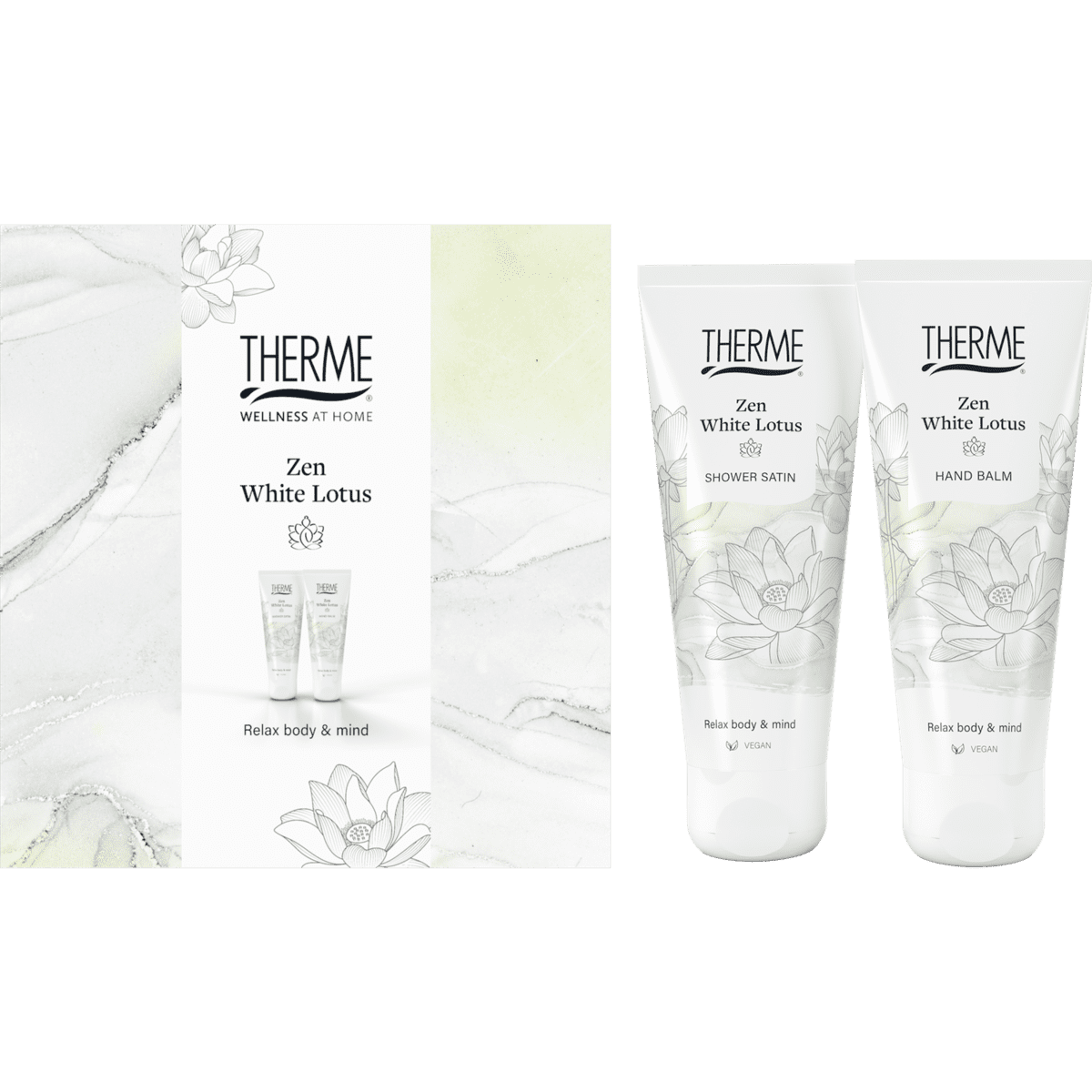 Therme Zen White Lotus Shower Satin & Hand Balm set 2 EA Etos