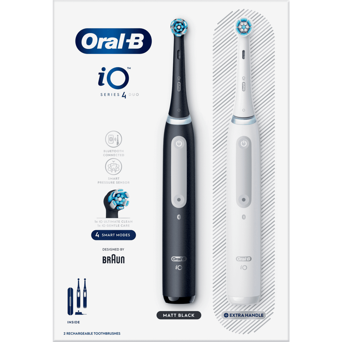 OralB iO 4 Zwart & Wit 2 Elektrische Tandenborstels By Braun 2 EA Etos