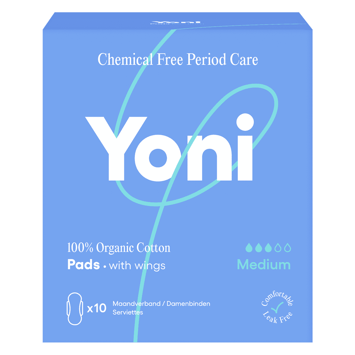 Yoni Maandverband Medium 100% Biologisch Katoen 10 stuks