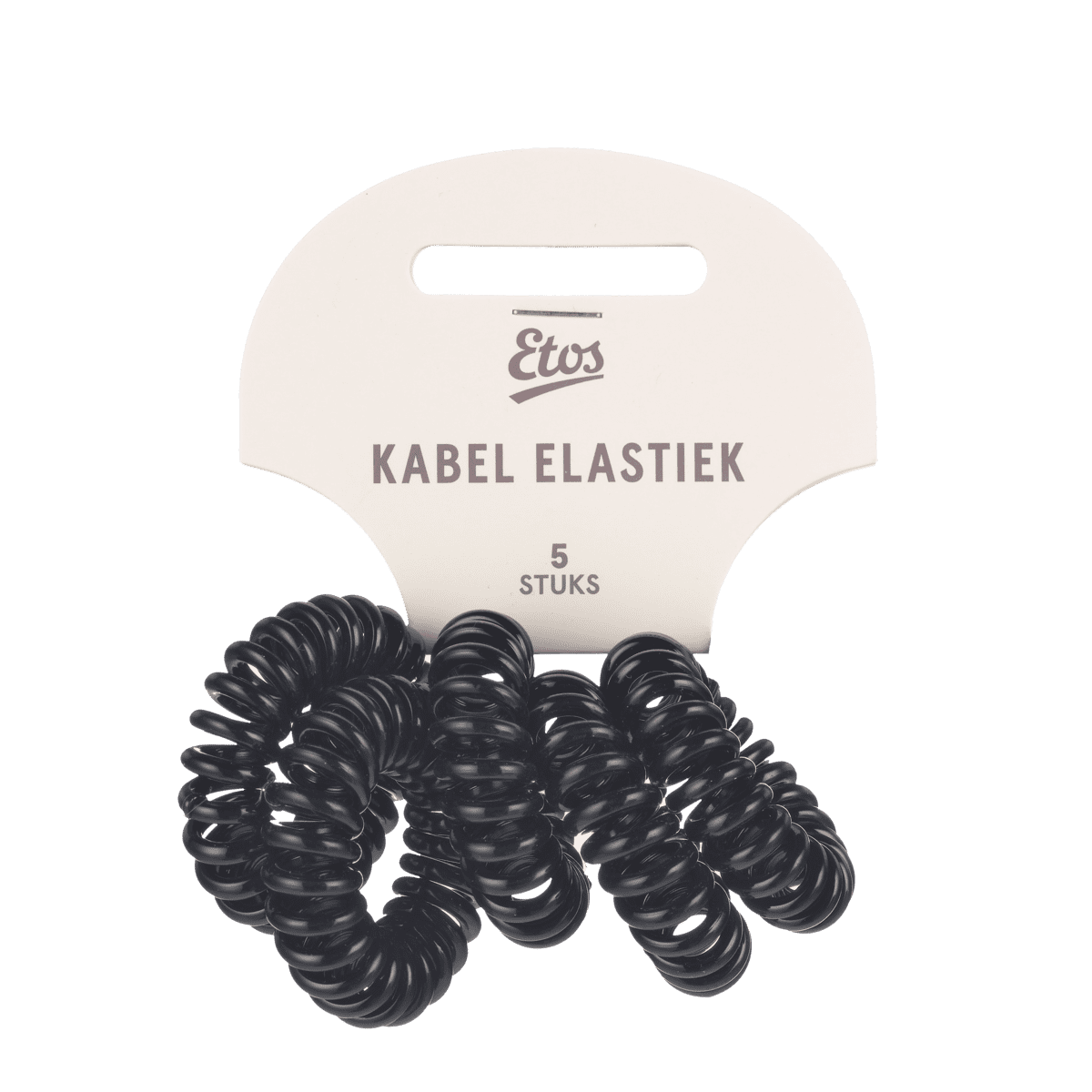 Etos Kabelelastieken Zwart 5St