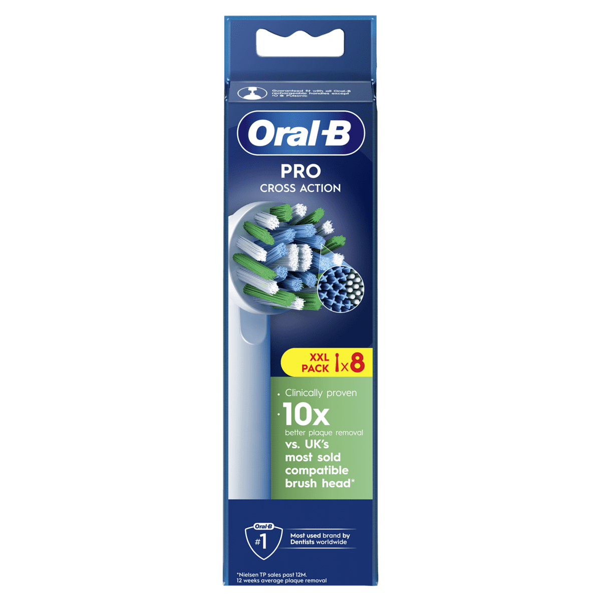 Oral-B Cross Action Opzetborstels Wit 8 Stuks