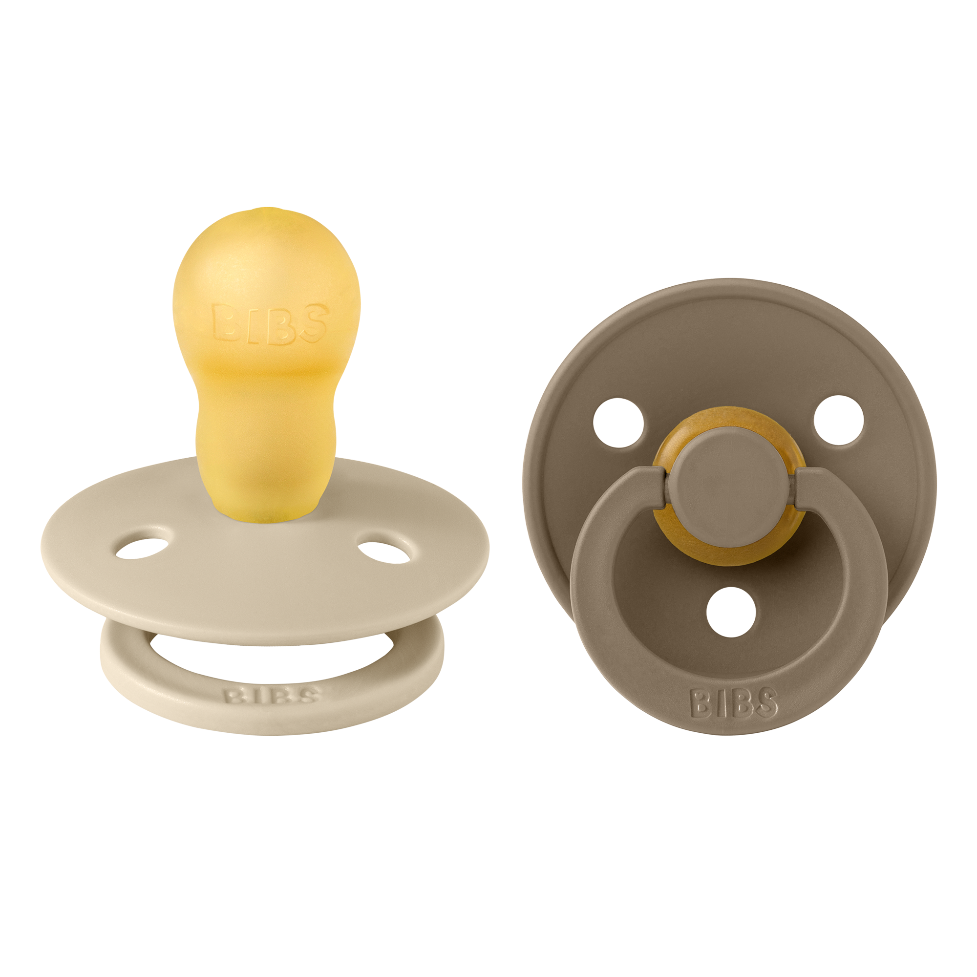 BIBS Colour Fopspeen Rond Latex Maat 3 Vanilla/Dark Oak 2 stuks