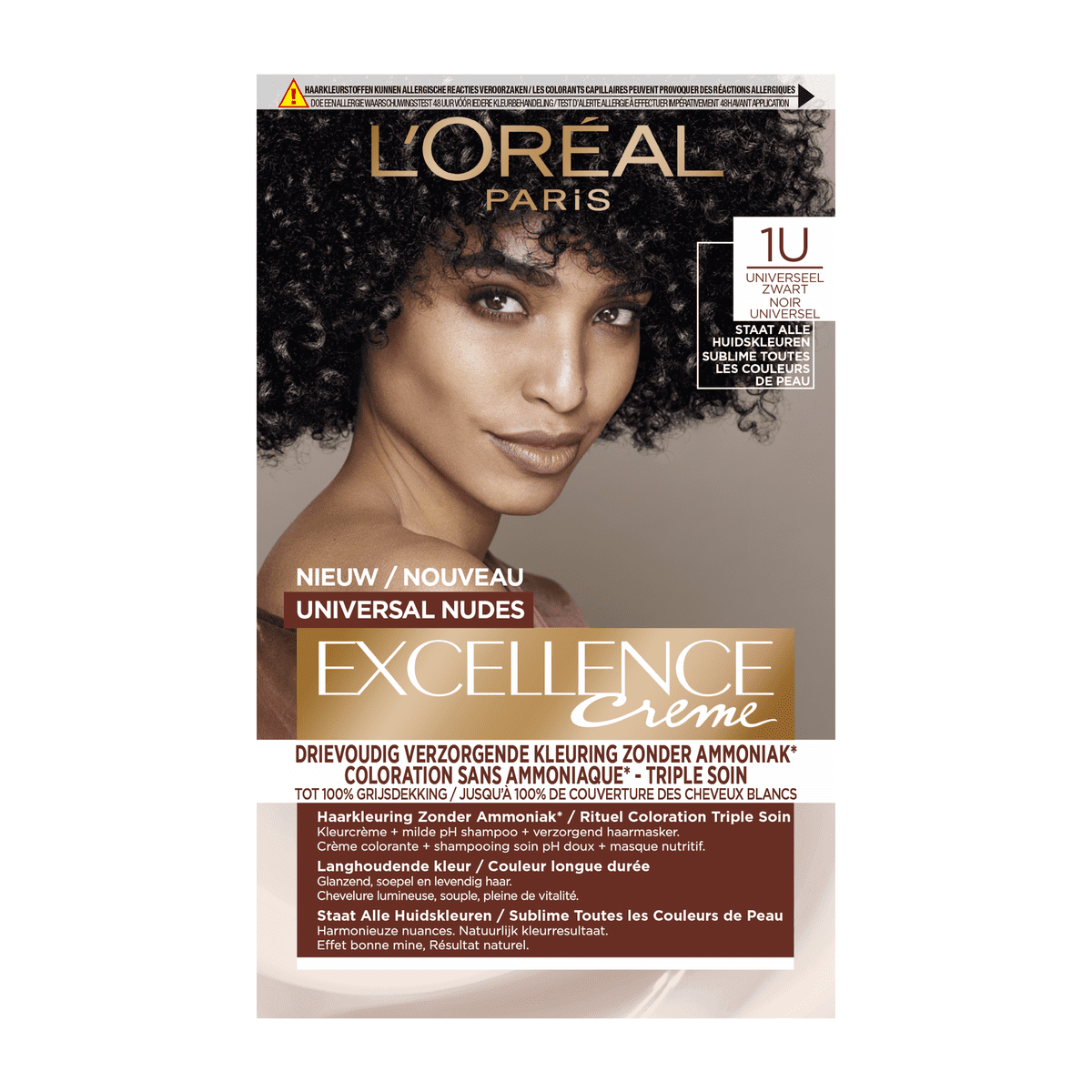 L'Oréal Paris Excellence Universal Nudes Permanente Haarverf 1U Zwart
