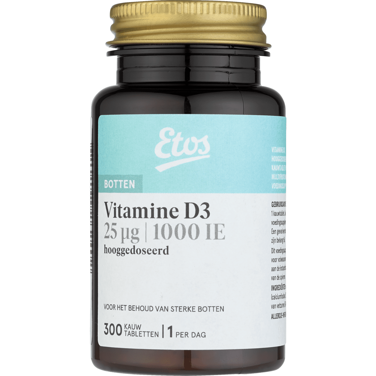 Vitamine 25 µg | 1000 IE Hooggedoseerd Kauwtabletten stuks 300 EA |