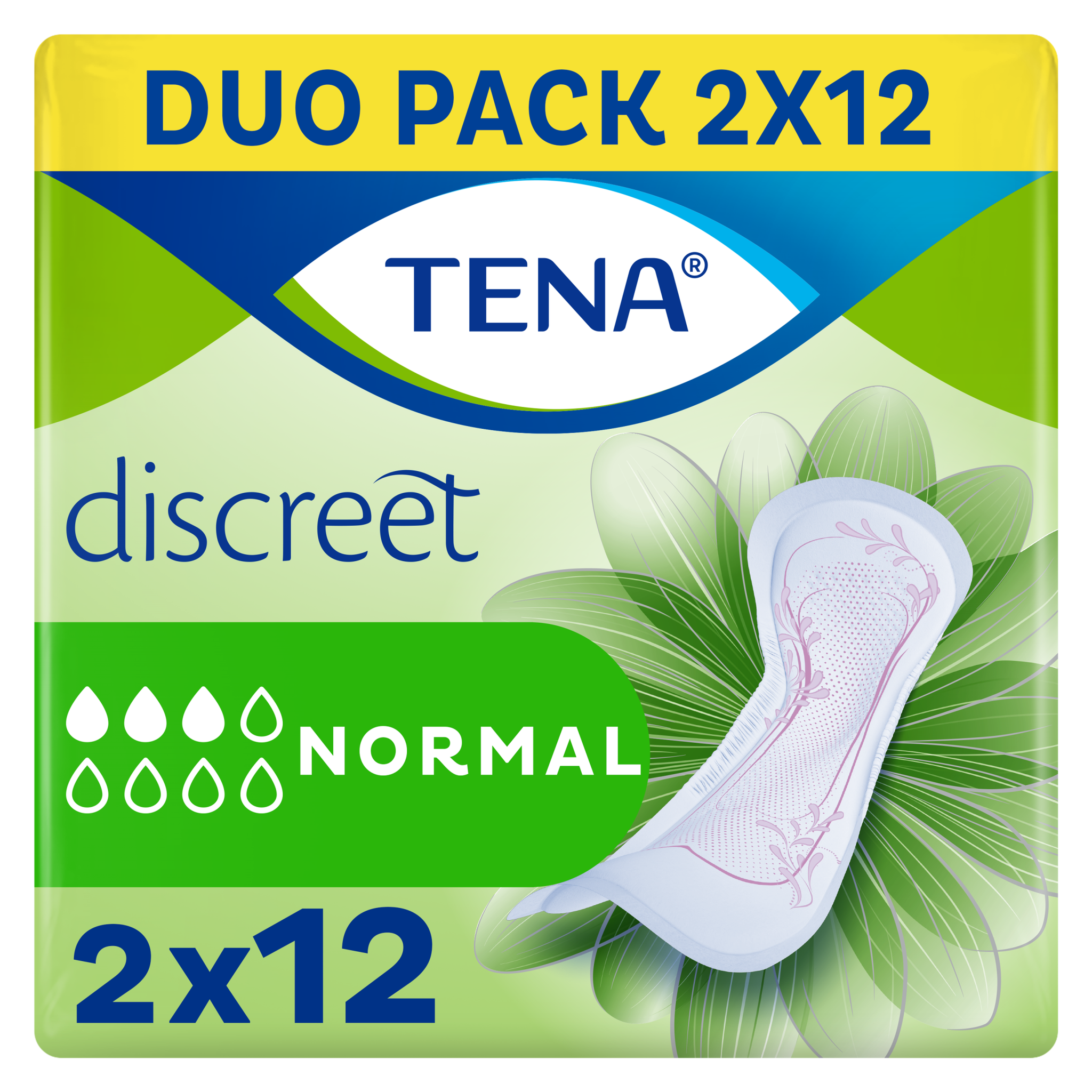 TENA Discreet Normal Incontinentieverband Duopack 2x12 stuks