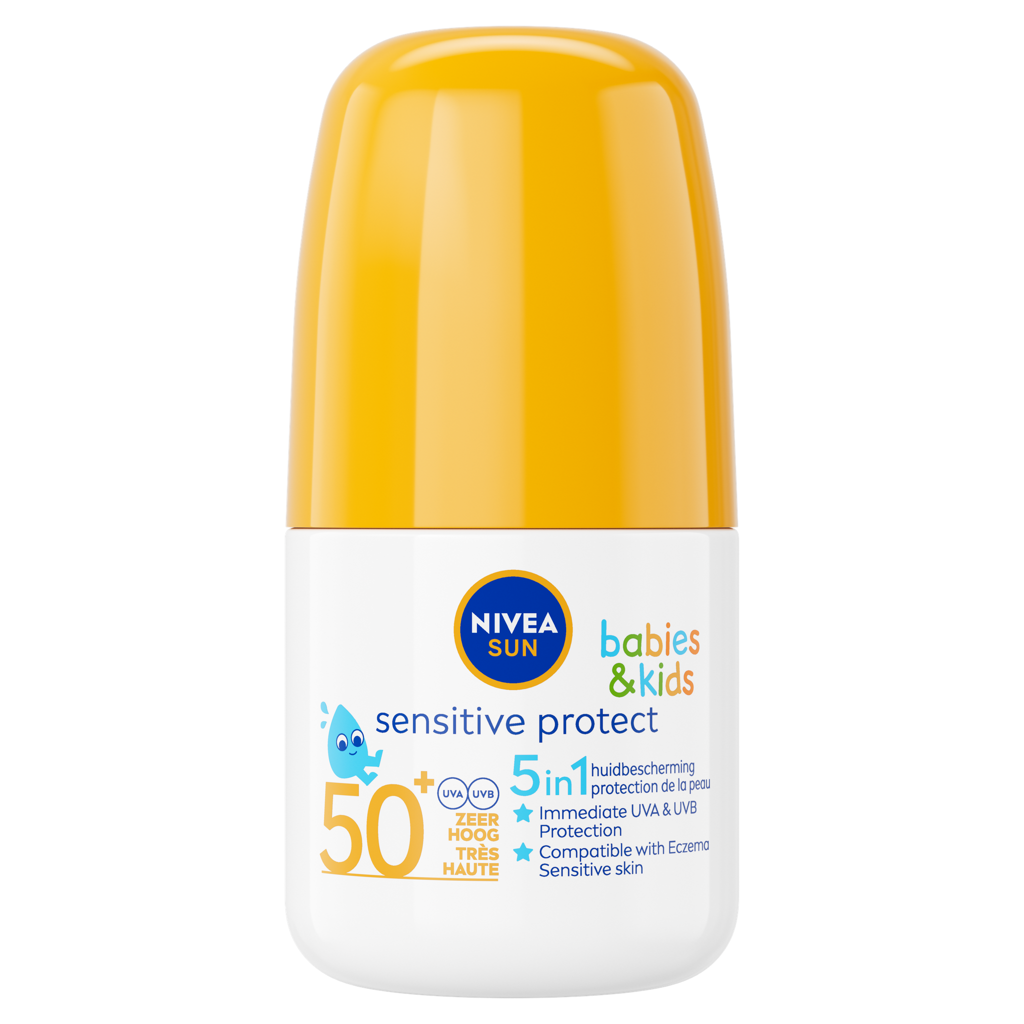 NIVEA SUN Babies & Kids Protect & Sensitive Roll-on Ongeparfumeerde & Waterbestendige Zonnebrand SPF 50+ 50 ML